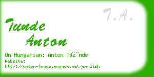 tunde anton business card